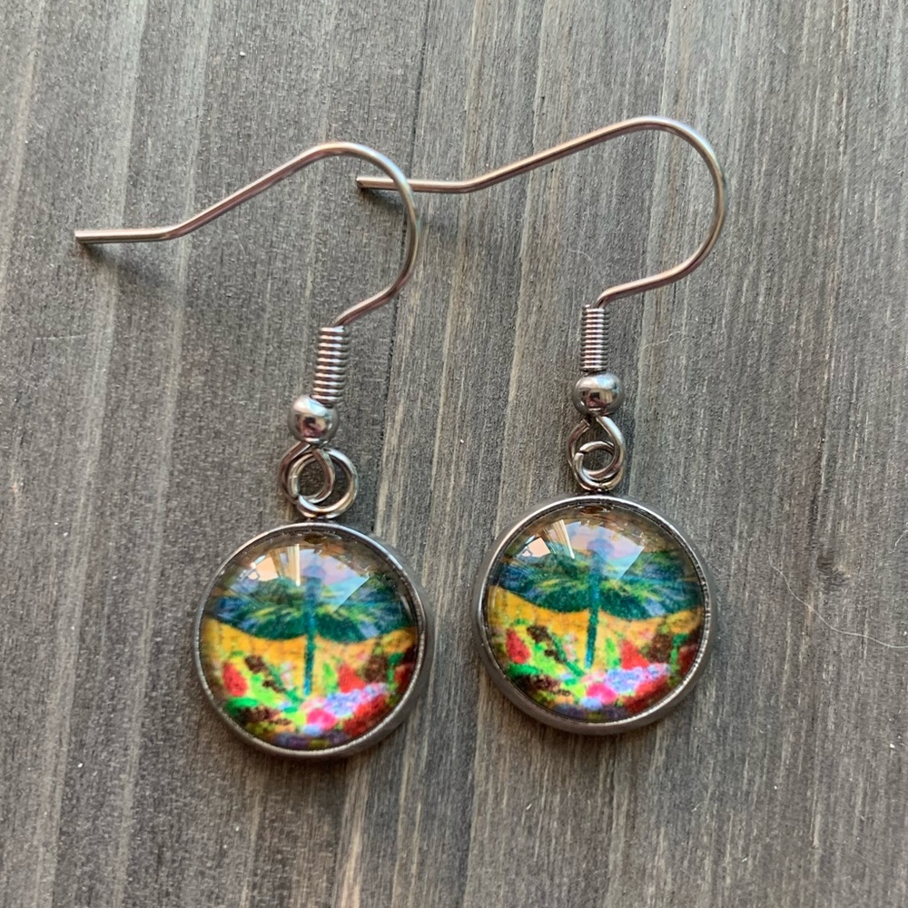3/$20-Colorful Dragonfly Earrings